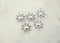 Set of 5, silver sun charm, 28mm x 25mm, 1 set
